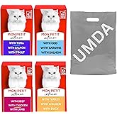 UMDA Mon Petit Wet Food Pouches | Wet Cat Food | Puirna One Cat Food Wet | Mixed Selection | Tuna, Salmon, Trout | Cod, Sardi