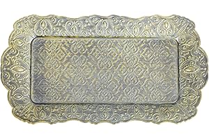 Funerom Vintage 31 x 16.5 cm Jewelry Tray Decorative Tray Galvanized Metal Tray
