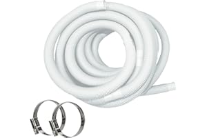 HAF® Hochwertiger Pool Schwimmbadschlauch 38mm Weiß 2 Meter für Garten & Schwimmbad | Solarschlauch inkl. 2X Edelstahl Schlauchschellen | Poolschlauch | Pumpenschlauch - Qualität: Made in Germany