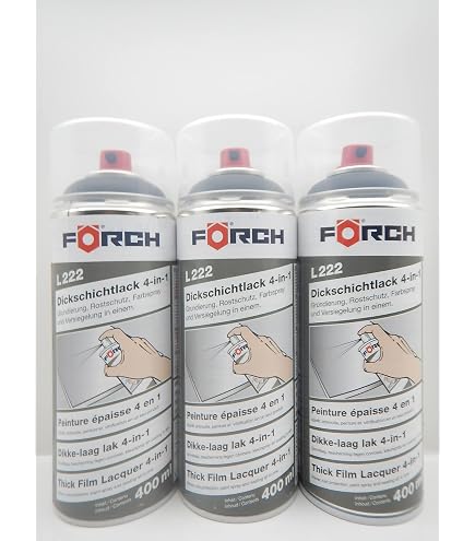 Förch 4-in-1 Sprühlack – 400 Ml, Rostschützend, Für Metall, Holz, Glas, Schnell Trocknend, Seidenglanz