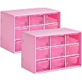 Mini Cassettiera Trasparente 9 Cassetti – Organizer Scrivania Per Trucchi, Gioielli, Ufficio, Rosa Carne - 4