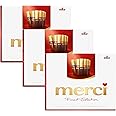 Merci Finest Milk & Dark Chocolate Box (package may vary), 8 Varieties for Gift Giving, Individual Gold Wrapped Bars, Suitable for Vegetarians, Gluten-Free, 250g (Pack of 3)