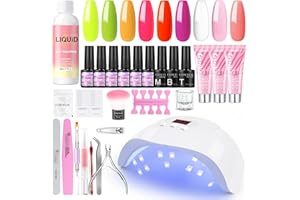 ‎COSCELIA COSCELIA Gelnägel Starterset mit 36w Nagellampe 6 Farben Gel Nagellack Set 3 Farben Poly Extension Nagelgel mit Base Top Coat Komplette Nagel Set für DIY-Maniküre Geschenk für Frauen