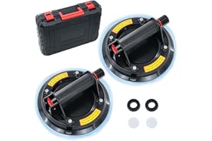 YYDENTOOL 2 x Ventouse Vitrier,Ventouse Carrelage,Ventouse Pare Brise,Charge Maximale 220kg/480lbs,LèVe-Verre à Ventouse, Industriel à Ventouse Pour Les FenêTres, Le Verre, Les Tuiles Et Le Granit