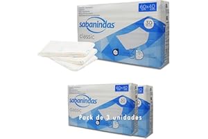 INDASEC Indas Sabanindas Classic 60x40 - 30 Protectores Absorbentes para Incontinencia - Confort Duradero - Seguridad y Práctica - Libre de Látex - 3 Paquetes - 90 Unidades
