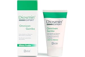 DULÀC FARMACEUTICI 1982 DuLàc, Diosmin Expert Omniven z Efektem Chłodzenia, Krem do Nóg z Diosminą, Escyną, Ruszczykiem, Czerwoną Winoroślą, Odpowiedni do Łagodzenia Ciężkich Nóg, Wyprodukowany we Włoszech, 150 ml