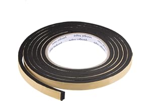 sourcing map Burlete Adhesivo EVA, Cinta Aislante Espuma de de Una Cara 10mm Ancho 5mm Grosor 2m Longitud, Burlete Puerta Burlete Ventana, Paquete de 1