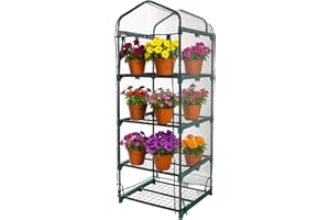 DIVCHI 4 Tier Greenhouse for Indoor & Outdoor Use | Durable Steel Frame | Clear PVC Cover | Ideal for Growing Vegetables, Flowers, Herbs, and Seedlings
