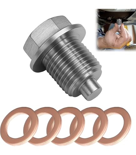 Bouchon De Vidange Aimanté M10x1.25 16mm - Avec Joint Cuivre - Pour Moto, Scooter, Voiture, Quad - 2