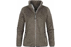 GEO NORWAY Uparola - Giacca da donna in pile con zip, logo Embro Diamond Stitch