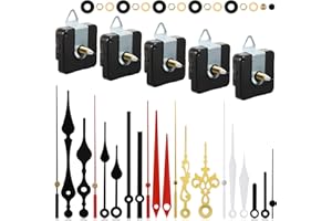 Outus 5 Stücke uhrwerk für wanduhr uhrwerk mit Zeiger DIY Uhrwerk Mechanismus uhrwerke für wanduhr lautlos quarzuhrwerk mit Zeiger mit 7 Uhrzeiger Sets zum Reparatur Ersatzteilen (0,7 Zoll)