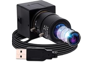 ELP Webcam Faible éclairage 1080P Grand Angle Réglable 2.8-12mm Vario Objectif Low Illumination Mini Caméra 1/2.9 Pouce IMX323 Caméra Web pour Linux/Windows/Android