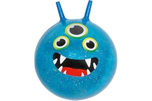 Moses. Monster Ballon Sauteur - Ballon Sauteur Scintillant avec Remplissage de confettis - pour Enfants à partir de 4 Ans - Diamètre : 45 cm - avec poignées - Charge maximale : 80 kg - Jouet