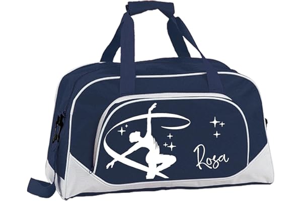 Bolsa deporte niña personalizada, mochila deporte niña, bolsa deporte personalizada niña con nombre Gimnasia Ritmica-mochila deporte niña, mochila deporte gimnasio (Azul Marino)
