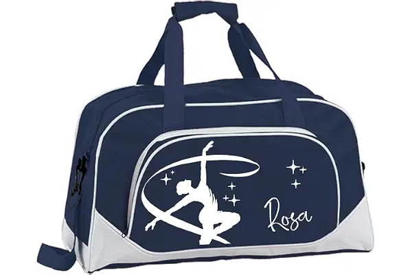 Bolsa deporte niña personalizada, mochila deporte niña, bolsa deporte personalizada niña con nombre Gimnasia Ritmica-mochila deporte niña, mochila deporte gimnasio (Azul Marino)