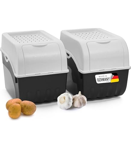 ARTECSIS Boîte Pommes de Terre - Bleu Glacé - 2 Sets L - 5L - Empilable