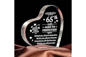 CheriGift 65th Birthday Gifts for Women or Men, Personalized 65th Birthday Keepsake Acrylic Plaque, 65th Birthday Gifts Mum,Dad, Auntie, Wife, Friends, Happy 65 Years Old Gifts for Her