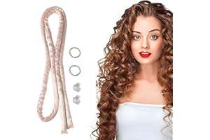 Ruzister Heizloses kleines Lockenstangen Stangen Stirnband, keine Hitze Locken zum Schlafen, kein hitzes dünnes Locken Stirnband für langes Haar und kurzes Haar Beige