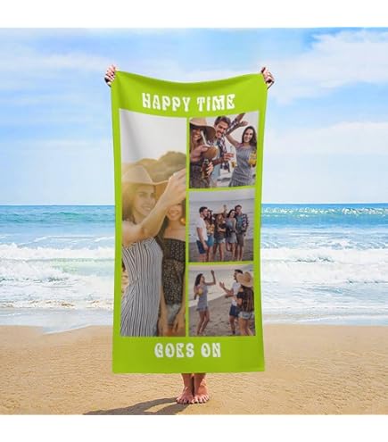 Asciugamano Personalizzato Con Foto - Telo Mare Microfibra, Asciugatura Rapida, Regalo Per Spiaggia E Bagno - Foto 1
