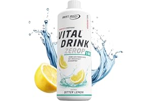 Best Body Nutrition Vital Drink ZEROP® - Citron amer, Boisson concentrée - sirop - sans sucre, 1:80 donne 80 litres de boisson, 1000 ml