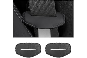 Augeny 2PCS Seat Belt Buckle Cover, Anti-Scratch Leather Car Seat Belt Silencer Clip Holster, Auto Seat Belt Buckle Protector, Universal Interior Decor Accessories for Most Vehicles (Black)