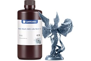 ANYCUBIC Resina ABS lavabile 3.0, Resina per Stampanti 3D, Basso Odore, Elevata Durezza e Resistenza, Adatta a Tutte le Stampanti 3D a Resina, Grigio 1000g