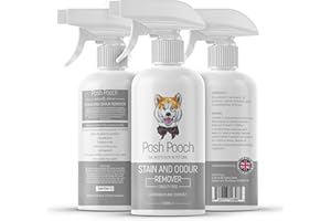 Stain & Odour Remover Spray For Pets Posh Pooch® Eliminator Scented Triple Action Lemon Comfrey Cleaner For Carpets, Crates & All Surfaces Deodoriser Removes Germs, Removes Vomit, Urine, Faeces, Drool