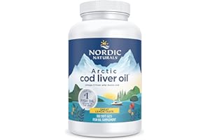 Nordic Naturals, Arctic Cod Liver Oil, 750 mg di Omega-3 da Olio di Fegato di Merluzzo, con EPA e DHA, Gusto Limone, 180 Capsule molli, Testato in Laboratorio, Senza Soia, Senza Glutine, Non OGM