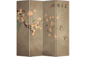 Fine Asianliving Separe Divisorio Interno Paravento giapponese orientale cinese L160xA180cm divisoria tela asiatica