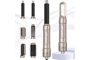 OKWRAP Airbrush 6 in 1 Hair Styler Air Styler Set Hair Styler Hair Dryer Brush with Curl, Straighten, Volumise, Smooth and Hairdryer Brushes for Styling, Hot Hair Styler for All Hair Type/Length