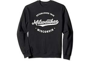 VINTAGE MILWAUKEE NOVELTY Classic Retro Vintage Milwaukee Wisconsin 1846 USA Novelty Sweatshirt