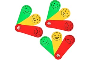 JETEC 3 Pieces Feeling Emotion Fans Traffic Light Fan Portable Emotion Fans Emotions Early Years Resource for Teachers Men Women Teens Education Party Supplies