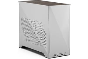 Fractal Design Era 2 ITX PC Case w kolorze srebrnym – eleganckie anodowane aluminium, masywny orzech włoski, obsługuje 3-gniazdowe procesory graficzne, kabel PCIe 4.0 Riser w zestawie