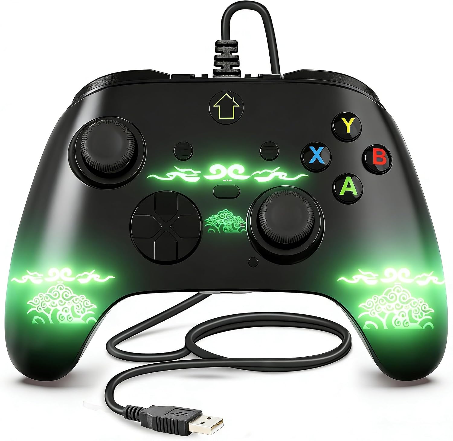 Wired X box 1 Controller with 3M Cable, USB PC Gamepad with Programming Buttons, Turbo, LED Light & Audio Jack, Firmware Upgrade Required for X box One Host
