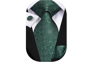 Hi-Tie Herrenkrawatten Set Hochzeitskrawatte für Männer Seidenkrawatte Einstecktuch Manschettenknöpfe Set