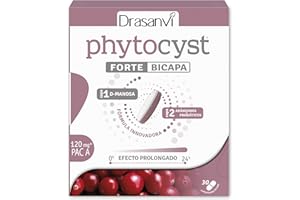 Drasanvi PHYTOCYST con Arándano Rojo Americano 120 mg PAC-A | para el Sistema Inmunitario y Urinario| con Arándano Rojo y Vitamina C | 30 Comprimidos