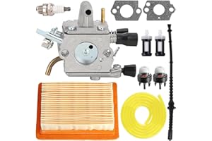 ZAMDOE Carburateur pour Stihl FS120 FS200 FS250 FS300 FS350 FR350 FR450 FR480 Débroussailleuse Remplace # 4134 120 0653, 4134 120 0603 avec filtre à air Bougie Ampoule d'amorçage