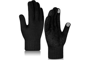Atarni Handschuhe Strick Touchscreen Winterhandschuhe Warm - Strickhandschuhe Winter Fingerhandschuhe Elastisch Radsporthandschuhe rutschfest Fahrradhandschuhe Geeinget für Damen und Herren