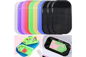 AYWFEY Tappetino adesivo antiscivolo per pittura a diamante, 10 pezzi, 14,2 x 8,4 cm, tappetino in gel universale antiscivolo per vassoi di fissaggio 5D Diamond Painting accessori per bambini o adulti