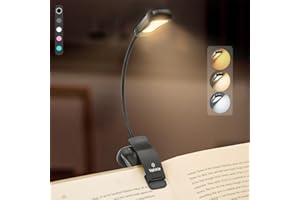 Vekkia/LuminoLite Rechargeable 7 LED Book Light, Easy Clip on Lights for Reading in Bed. 3 Brightness × 3 Color Temperature, 2.1 oz Lightweight, 70 Hrs Wireless Reading. Perfect for Bookworms