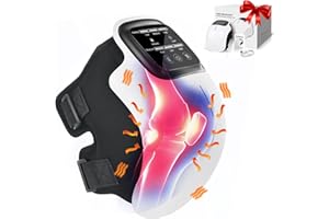 RINRI Masajeador de rodilla, inalámbrico masajeador de rodillas con calefacción por infrarrojos, pantalla táctil LED, tipo C, para aliviar el dolor