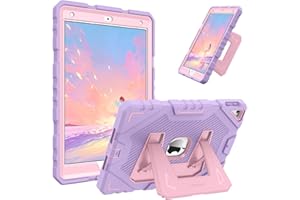 FINTIE Kids Case for iPad 9th / 8th / 7th Generation (2021/2020/2019) 10.2 inch, Fully-Body Rugged Heavy Duty Shockproof Protective Case w/Built-in Kickstand for Boys & Girls, Purple