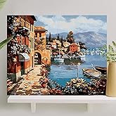 Palm Hobby Art Painting with Numbers Canvas Set Brush Paint Included (Platted) 40x50 CM - Lake