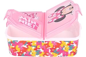 BABYMOTION Minnie Mouse bunt Kinder-Brotdose, Lunchbox, Sandwichbox, Bentodose, Eiskönigin Anna und Elsa Frozen PJ Masks, Blocks, Spiderman, Avengers, Mickey, Paw Patrol, BPA frei, Kindergarten, Geburtstag