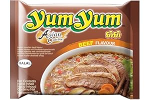 FIMILLA MARKET Yumyum Nouilles Instantanées au Boeuf, Soupe de Nouille saveur Bœuf 60g (Carton de 60 sachets)