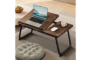 SMALLRUN Bandeja para Cama, Mesa Plegable de Desayuno Mesa Ordenador Portátil Multifunción Mesa de Ordenador portátil para Cama y sofá (AB, Vintage)