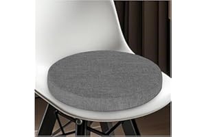 ELYSYSRL Cuscini Rotondi per Sedie Cucina 30/35/40/45/50cm Cuscini per Sedie Antiscivolo per Sedie da Pranzo,Esterno, Giardino, Cucina, Ufficio, Soggiorno(Grigio,40x40x8cm Thick)