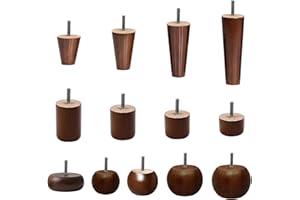 TENDEEVOLUTION Piedini per Mobili in Legno disponibili in Diverse Misure e Modelli, Gambe per Mobili, Divani, Poltrone, Letti, Tavolini, Piedini Divano in Legno, Rialzo Letto, Poltrona (Conico, Altezza 6 CM)