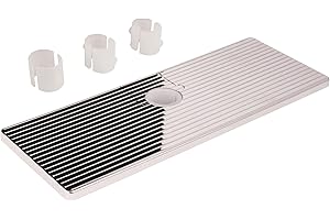 aquaSu® Półka na drążek prysznicowy | półka prysznicowa 25 x 9,5 cm | do drążków prysznicowych o średnicy 18, 20, 22 lub 25 mm | tworzywo sztuczne | chrom | 72372 5