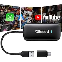 OTTOCAST Play2Video Pro Draadloze CarPlay-Adapter met Netflix, YouTube, IPTV, CarPlay AI Box Plug & Play, Multimedia Video-Adapter voor Voertuigen 2016 met Bedrade CarPlay